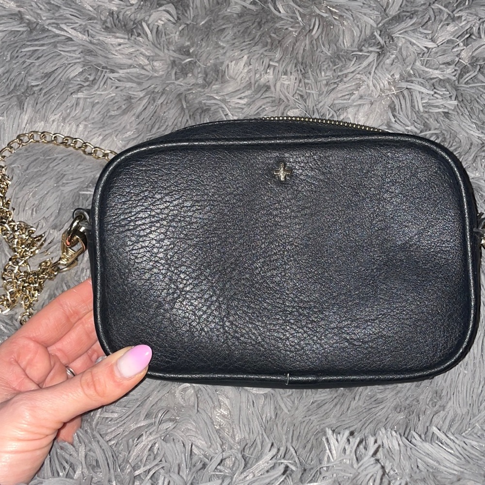 White fox boutique black and gold chain cross body